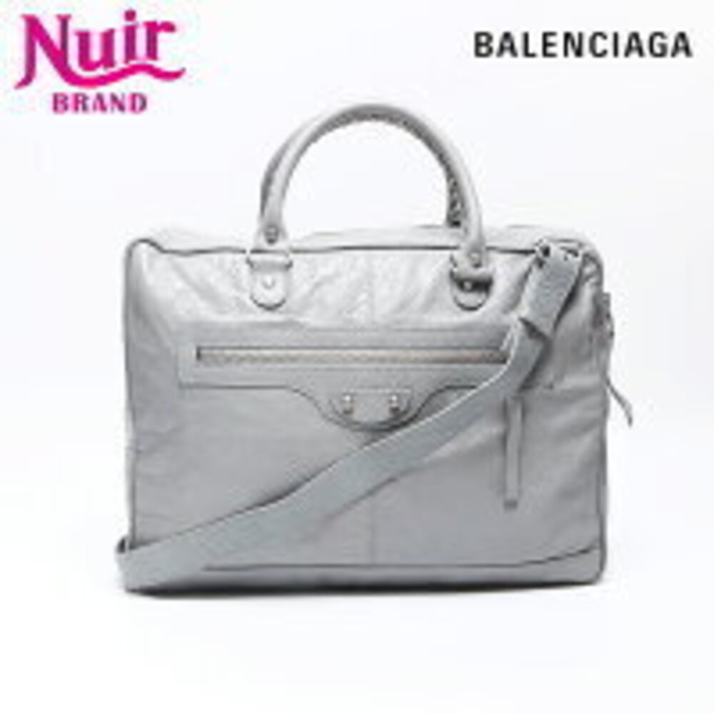 Balenciaga Leather Messenger Bag Shoulder Gray
